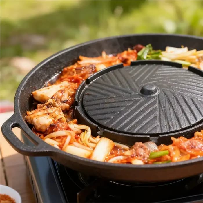 ABKY - Plaque de cuisson coréenne 2-en-1 pour barbecue