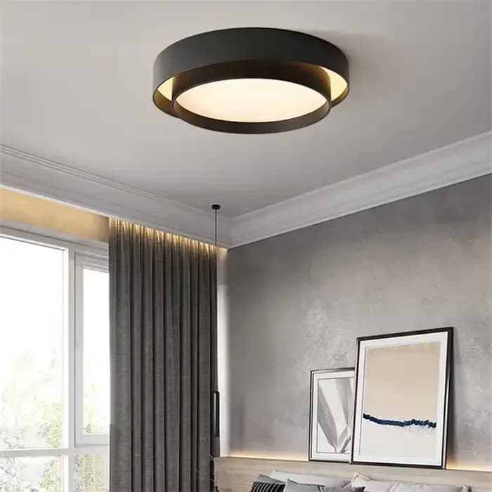 Chambre salon lampe Led plafonnier minimaliste moderne blanc noir gris intérieur luminaire maison hôtel Luminarie