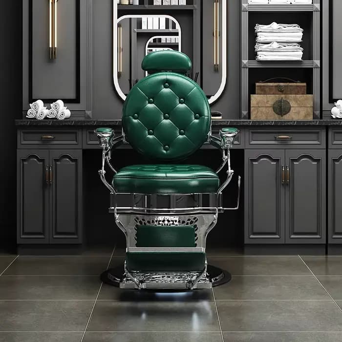 Fauteuil de Barbier Pivotant Spécialisé avec Dossier, Chaise de Barbier Vintage de Luxe Unique, Esthétique Moderne, Chaise Coiffeuse, Mobilier de Salon