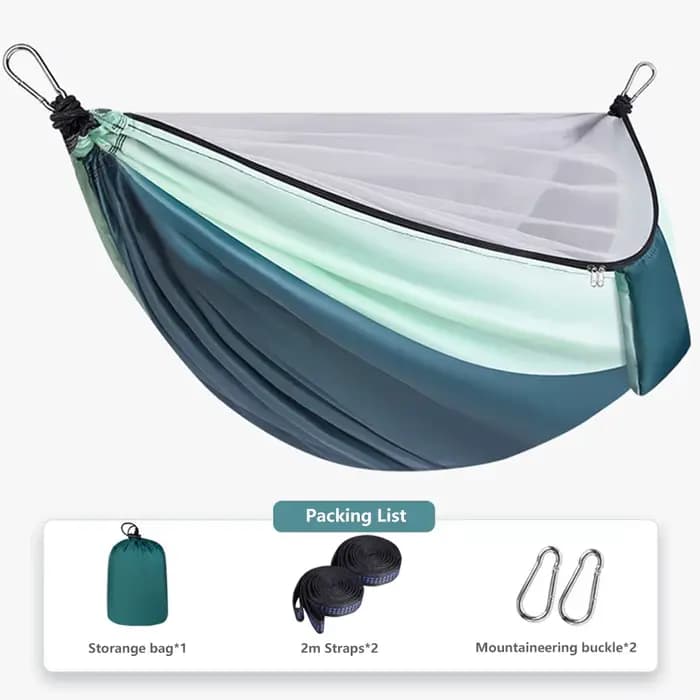 Hamac de camping portable avec attaches pour arbres et sacs de transport