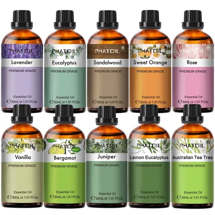 PHATOIL 1 pièces huile essentielle d'aromathérapie 30ml citron Eucalyptus lavande bergamote jasmin jiépro Rose vanille arôme huile essentielle
