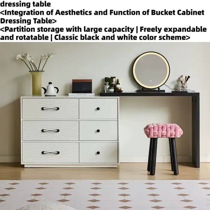 Coiffeuse à six tiroirs en bois pour chambre d'hôtel, table de maquillage, commode pour femme, meuble de maison