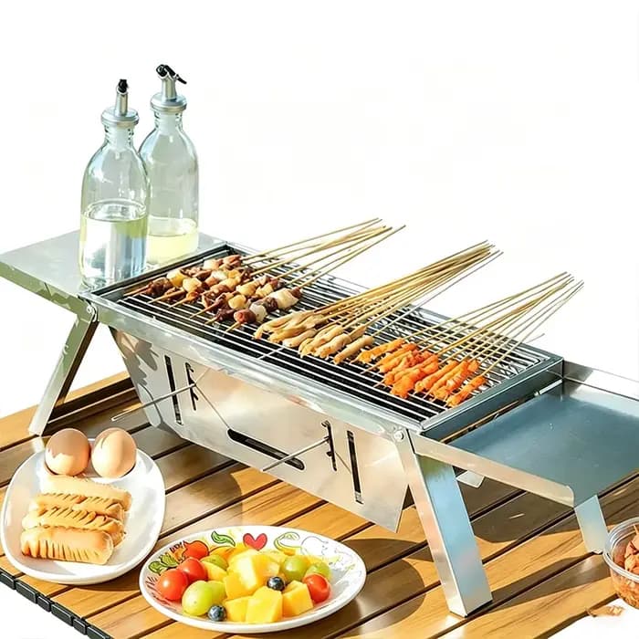 Barbecue portable pliable en acier inoxydable pour la maison