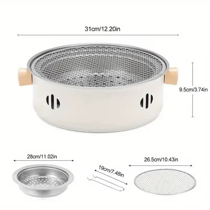 Barbecue portable compact en acier inoxydable