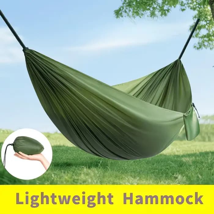 Hamac de camping portable et léger avec sac de rangement et cordes pour la randonnée