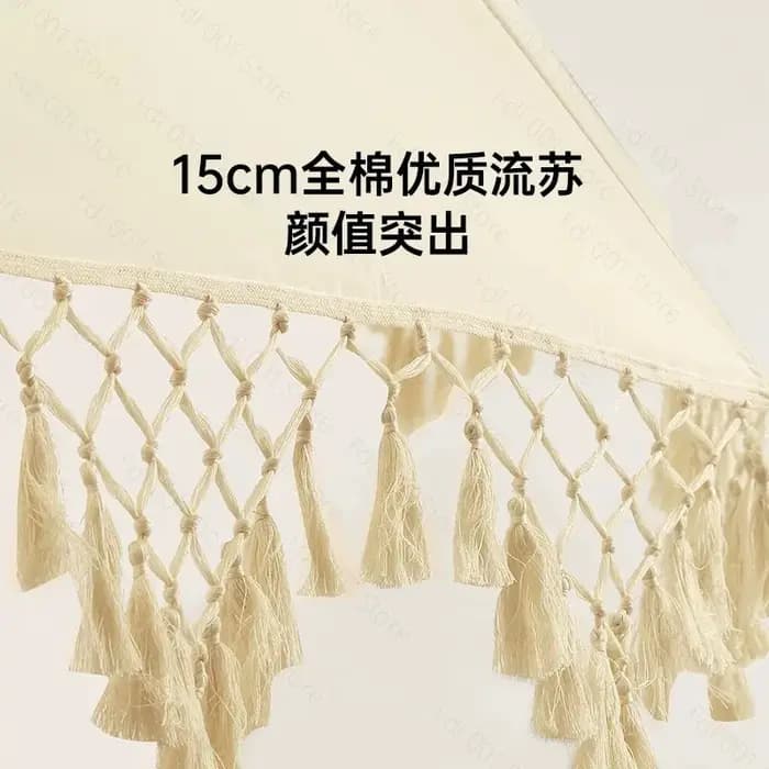 Parasol d'extérieur à franges françaises, parasol de plage pour cour, parasol de jardin à grille triangulaire, parasol de terrasse à colonne centrale, tendance internet