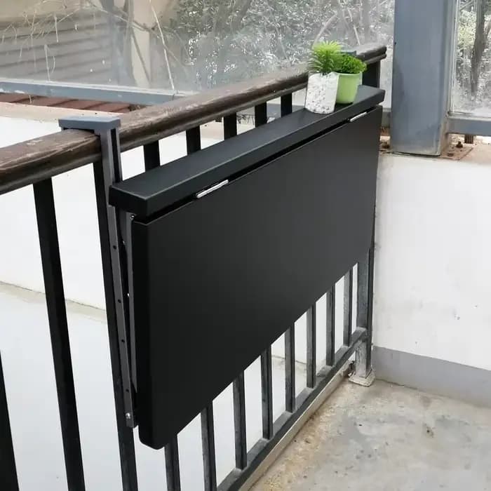 Table suspendue de balcon pliante, bureau de Bar de bistro, Table à thé d'extérieur avec support de