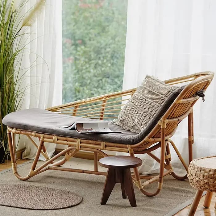 Nordique rotin salon inclinable salon paresseux confortable loisirs chaises canapé Chaise adulte cha