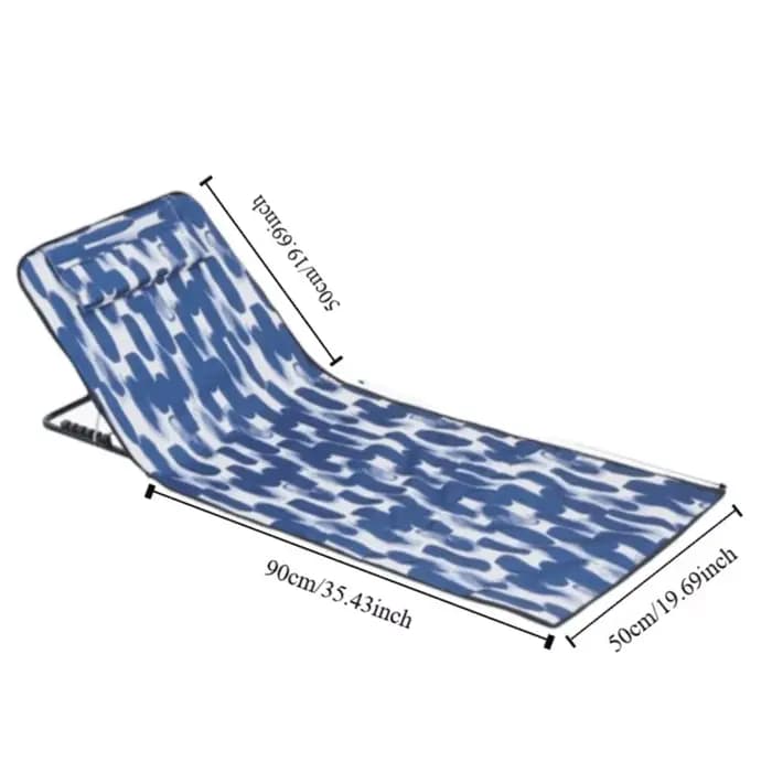 Chaise longue de plage pliable avec fonction inclinable et poignée