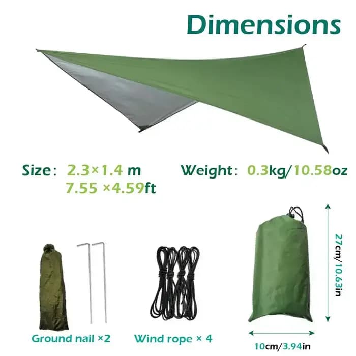 Hamac de Camping avec moustiquaire, bâche de tente arc-en-ciel et sangles d'arbre, tente hamac Porta