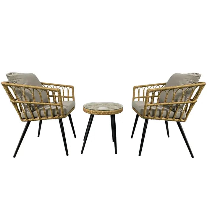 Tables et chaises de jardin extérieures en rotin