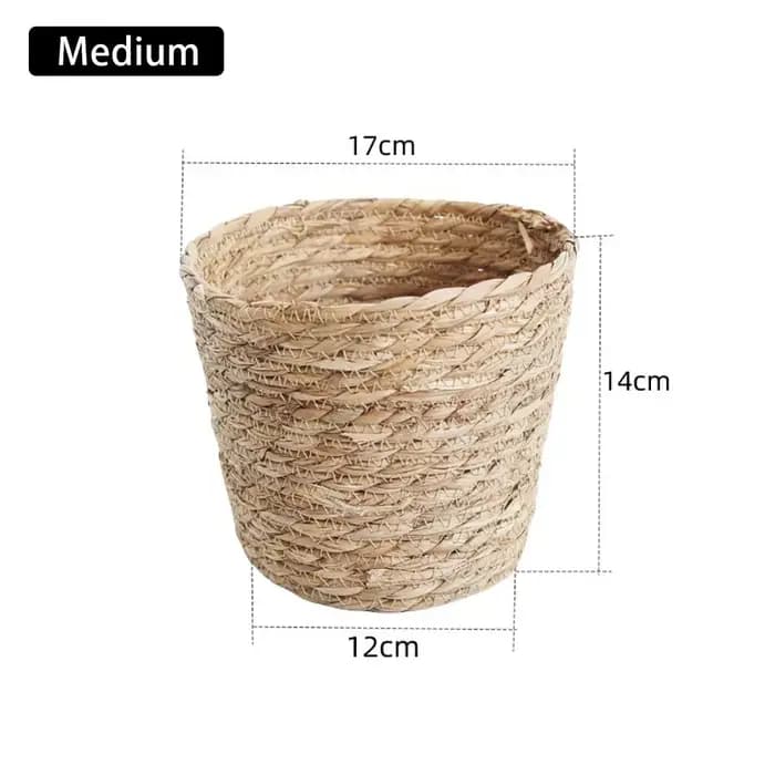1 pièces pour Terraces de jardin Pot de fleur panier de jardinière rotin paille herbe tissé Pot de fleurs Mini/S/M/L décoration de meubles