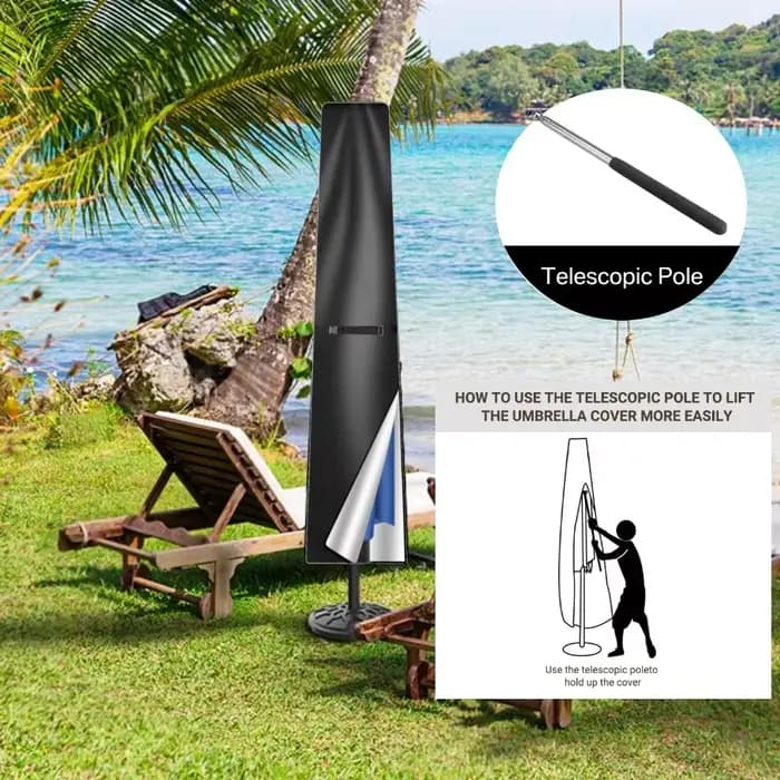 Housse de protection imperméable pour parasol cantilever d'extérieur