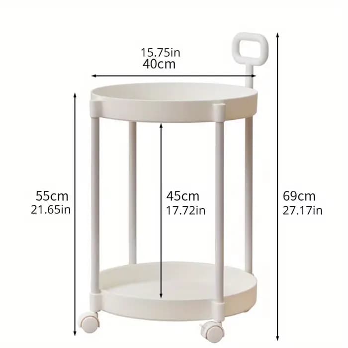 Table d'appoint élégante à 2 niveaux avec roulettes - Table chariot dans le salon | Table de canapé