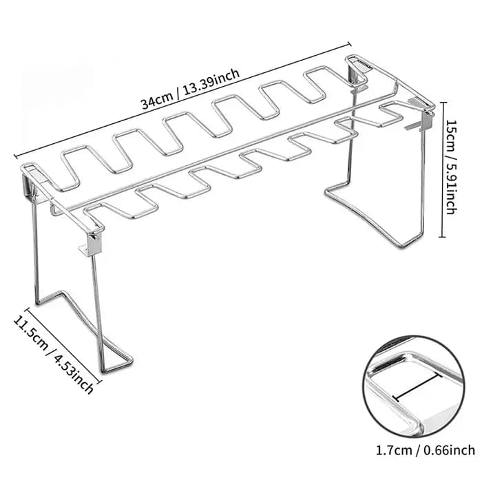 Support d'ailes de jambe de poulet pliant en acier inoxydable