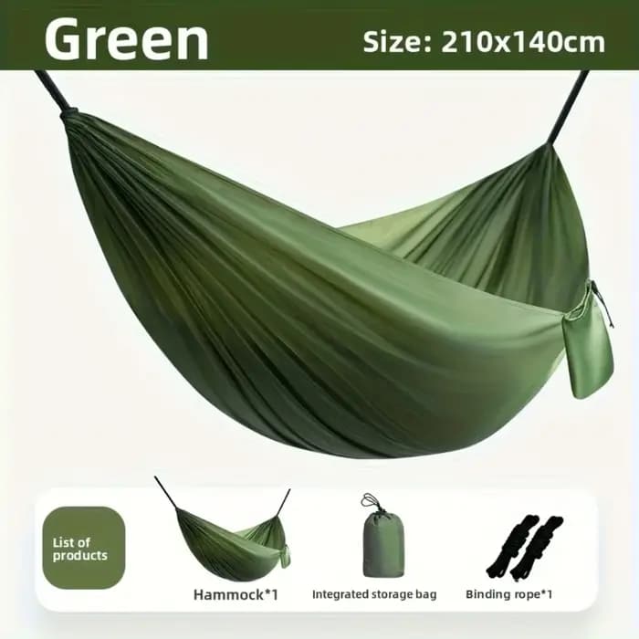 Hamac de camping portable et léger avec sac de rangement et cordes pour la randonnée