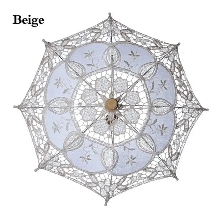 Vintage 26/31/43/53cm dentelle Parasol parapluie broderie coton