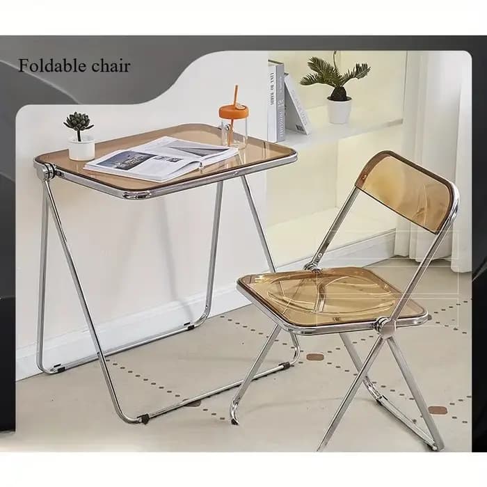 Chaise pliante transparente en acrylique, tabouret Simple pour salle à manger, pour magasin de vêtem