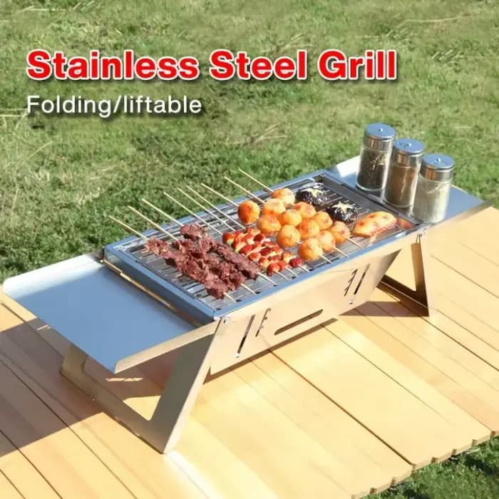 Poêle à Barbecue pliant en acier inoxydable