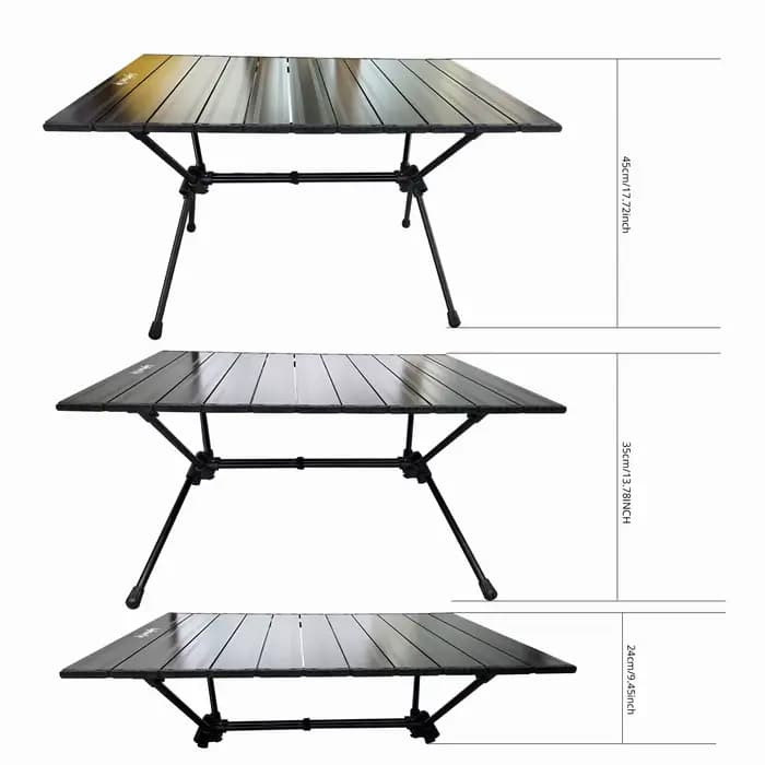 Table pliante d'extérieur portable, facile à nettoyer et avec un bon rangement, hauteur réglable, en