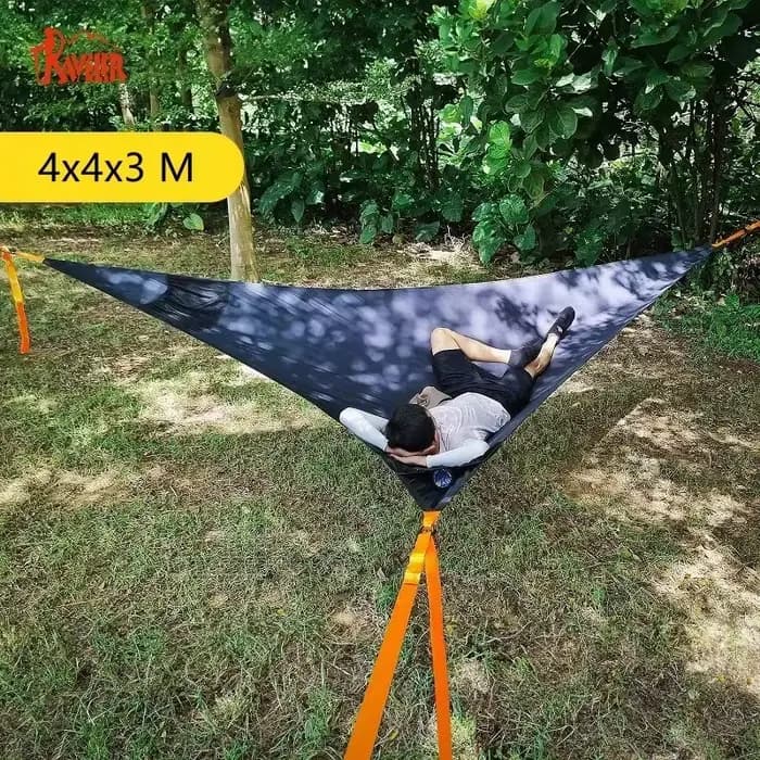 Hamac Triangulaire de Camping en Plein Air Suspendu Hors du Sol