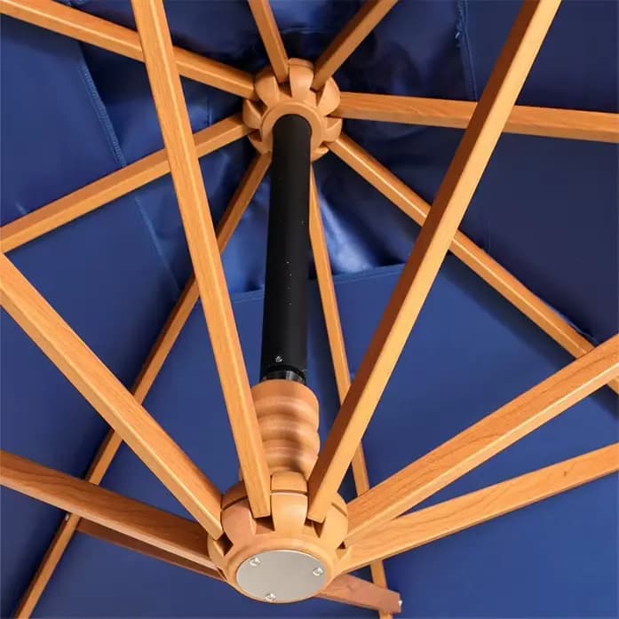 Parasol extérieur cour jardin Grain de bois suspendu pare-soleil rond Parasols anti UV ensemble de meubles d'extérieur