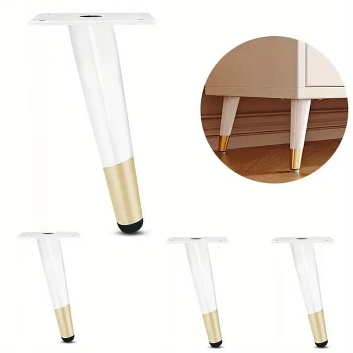 4 pièces 10cm pieds de meuble TV en métal pieds de canapé de luxe cône Oblique pieds de Table basse