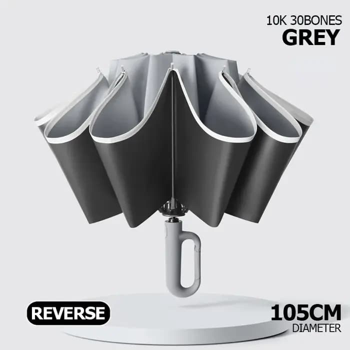 Grand parapluie solide coupe-vent avec bande réfléchissante