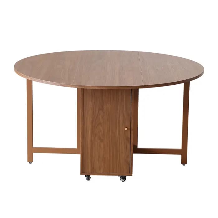 Table à manger ronde pliante mobile multifonctionnelle avec chaises pliantes
