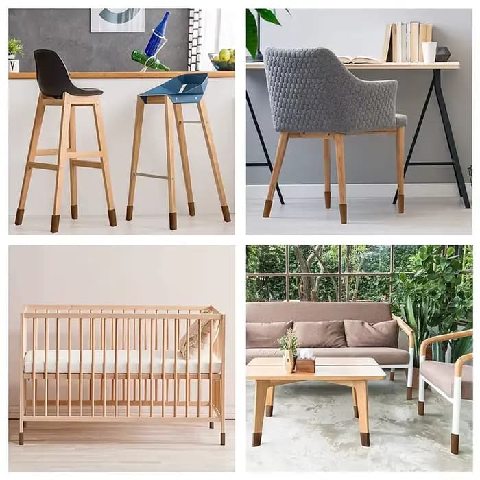 4/24Pcs Tricot Chaise Jambe Couvre Table Pied Chaussettes Antidérapant Protecteurs De Plancher Tampo