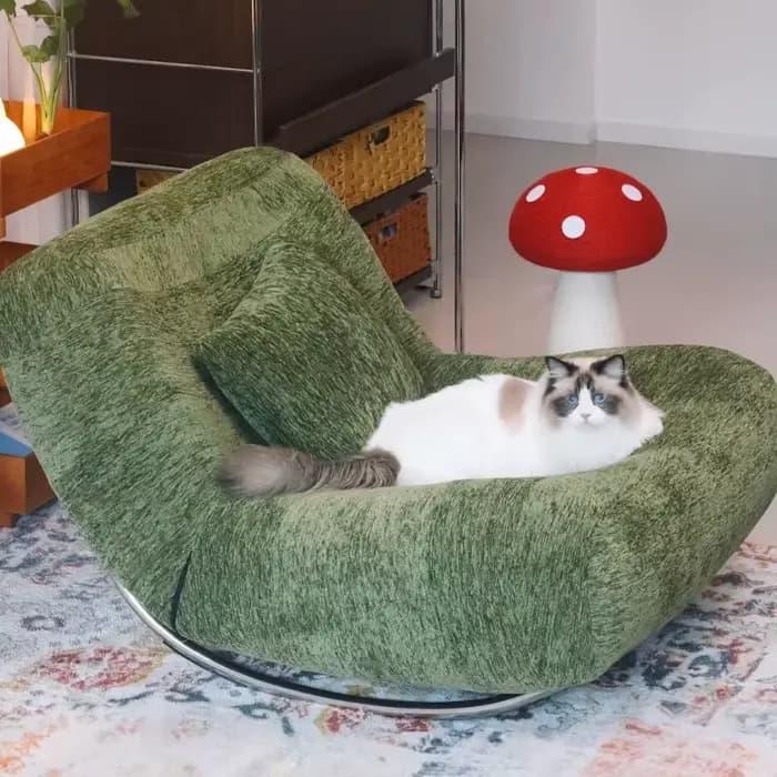 Fauteuil à bascule vintage français style Bauhaus