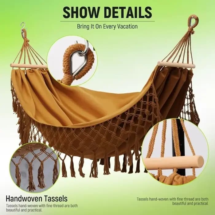 Hamac en toile à franges pour l'extérieur