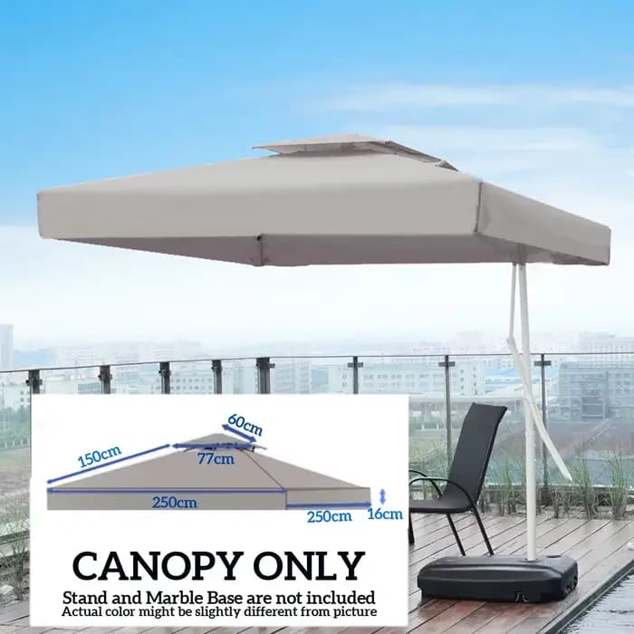 2.5x2.5m extérieur jardin Parasol tissu Gazebo auvent