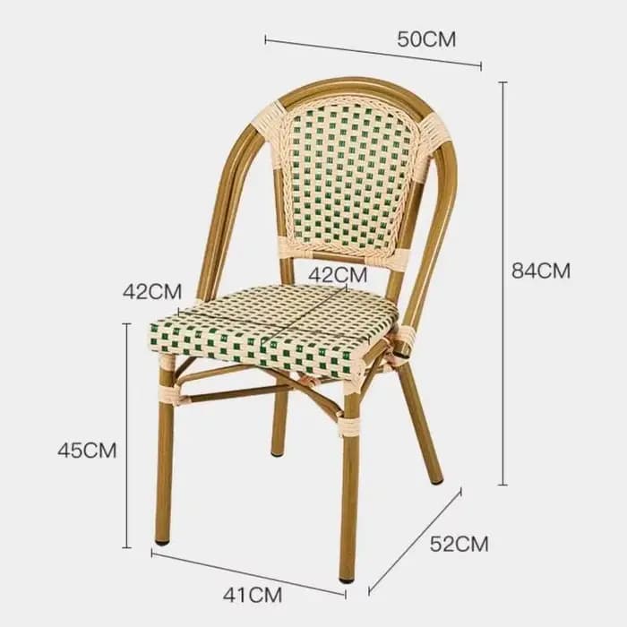 Chaises de salle à manger en rotin de jardin extérieur, chaises de salle à manger en bois de jeu, mo