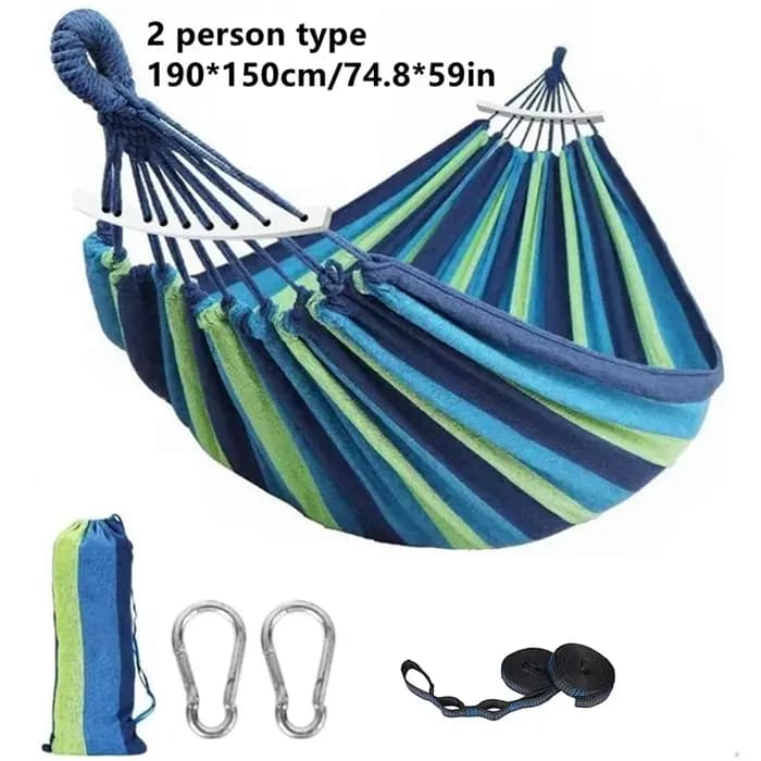 Hamac de jardin en toile à rayures