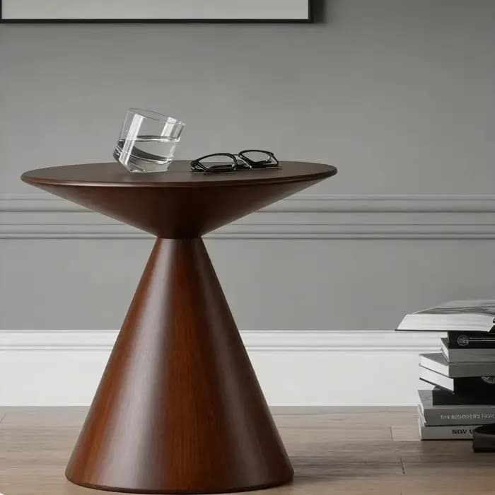 Table d'appoint d'angle noire ronde