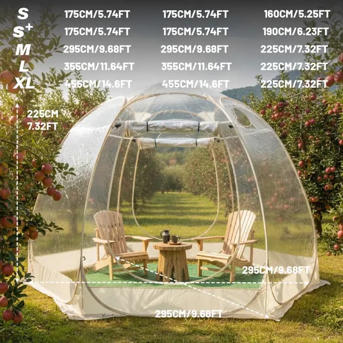 Grande tente bulle à montage rapide