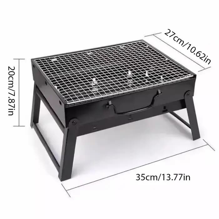 1 Ensemble de Barbecue au Charbon de Bois Portable Pliable en Acier pour Grillades en Extérieur