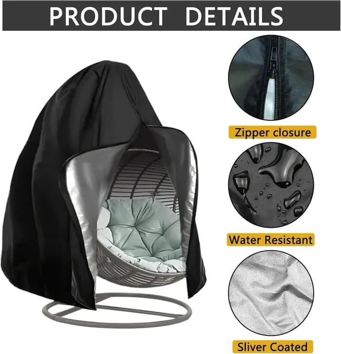 Housse de protection imperméable robuste pour fauteuil suspendu de patio