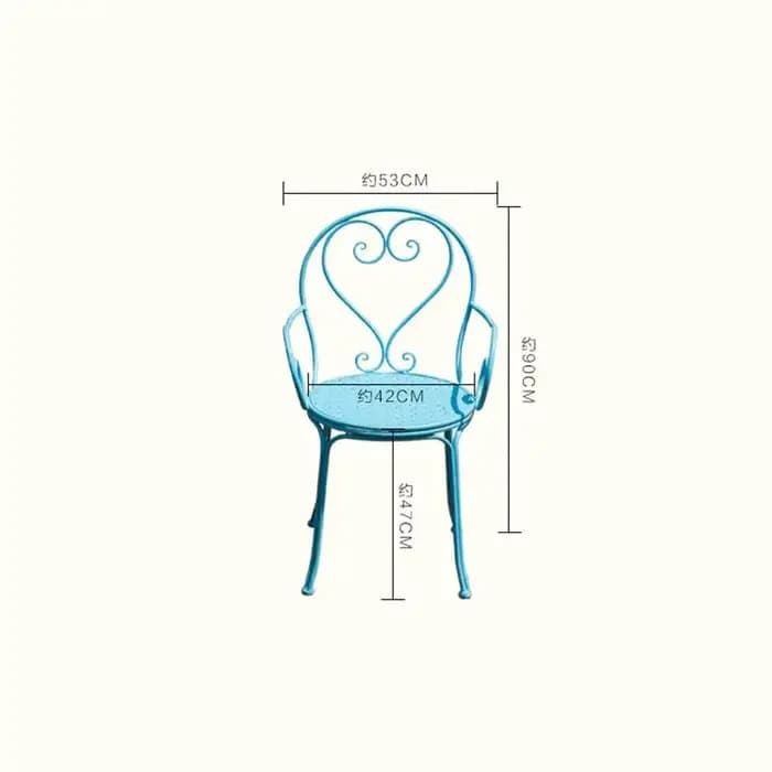 Ensembles de meubles de jardin en fer rétro européen, table et chaises de balcon de cour extérieure, table à manger et chaises de café, Z