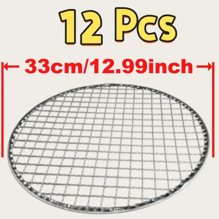 Grille de barbecue ronde jetable antiadhésive pour le camping en plein air