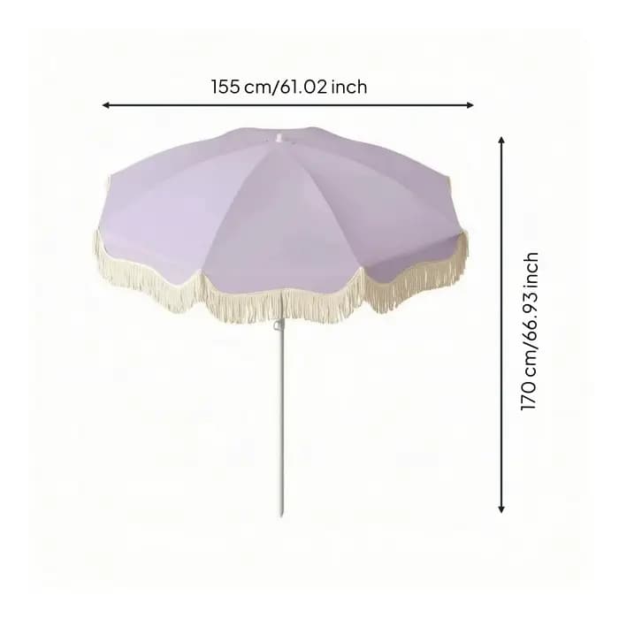 Parasol d'extérieur portable pour plage, jardin, cour, grand parasol de pluie, parasol spécial à pom