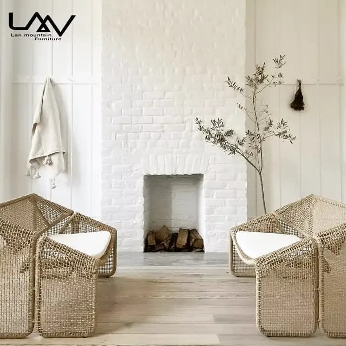Design créatif loisirs de plein air chaise inclinable jardin Patio balcon cadre en aluminium tissage osier