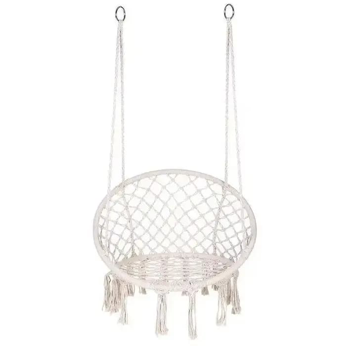 Chaise de hamac en macramé, balançoire d'extérieur, ULtissée à la main, arrêt en Y, pour la maison,