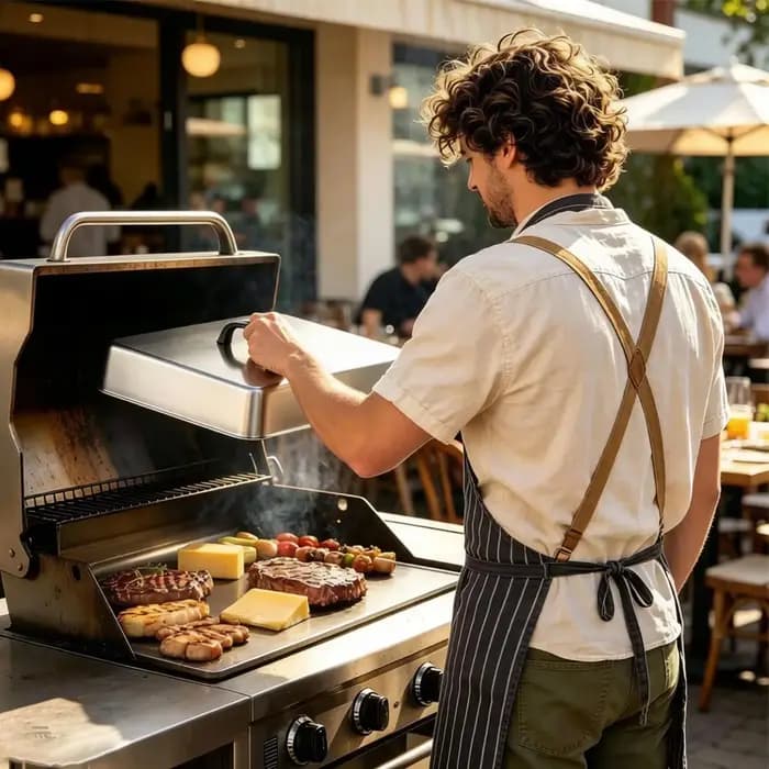 Couvercle de cuisson rectangulaire en acier inoxydable 43,5x28,2x6,6 cm pour barbecue commercial, couvercle de cuisson à plat pour cuisson vapeur en intérieur