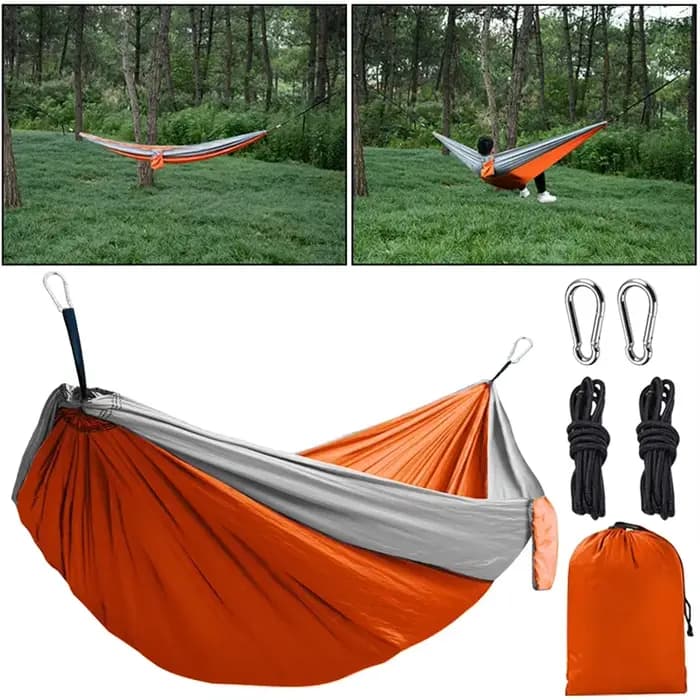 Hamac de Camping en Nylon léger pour l'extérieur, avec sangles de suspension, parfait pour les voyag