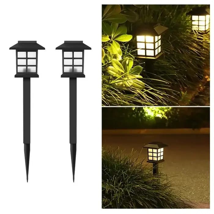 Paquet de 2 lumières solaires de voie lampe solaire extérieure éclairage paysager étanche pour jardin cour Patio passerelle allée Camping décor