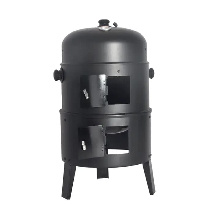 Grill à charbon de bois pour barbecue extérieur 3 en 1, barbecue, fumeur avec thermomètre