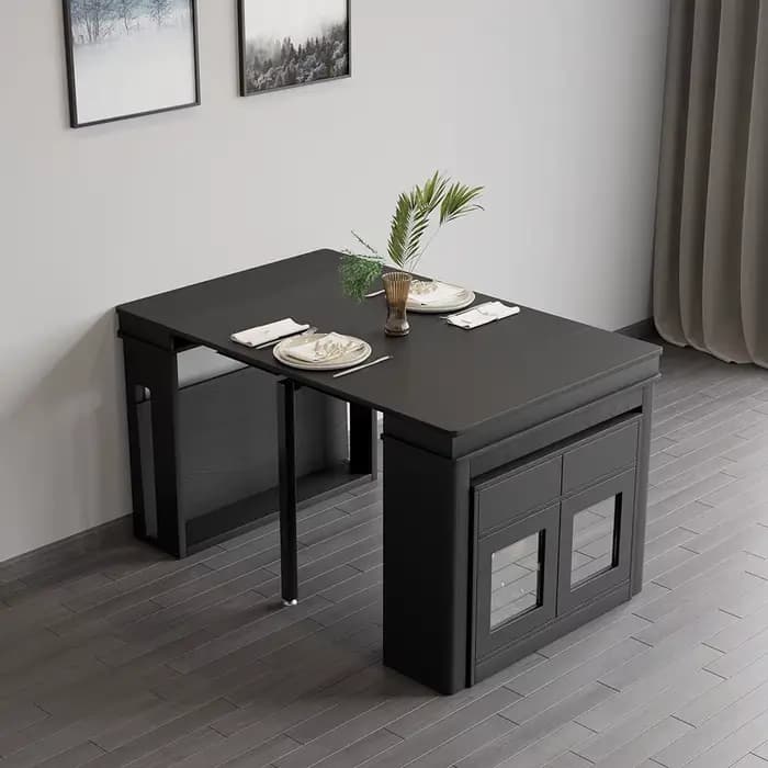 Buffet rectangulaire avec rangement, table à manger extensible moderne