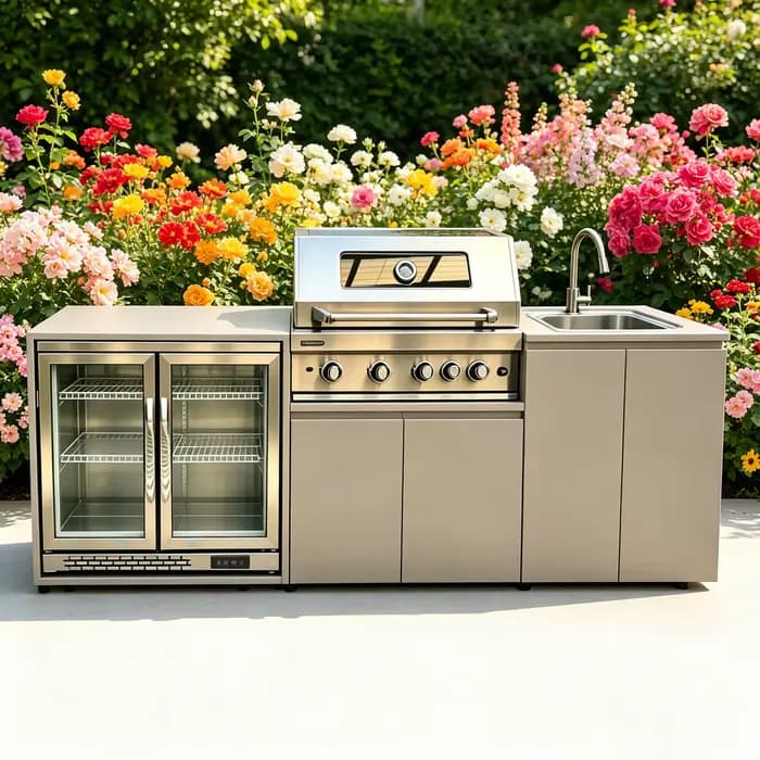 Cuisine extérieure professionnelle en acier inoxydable pour jardin et patio